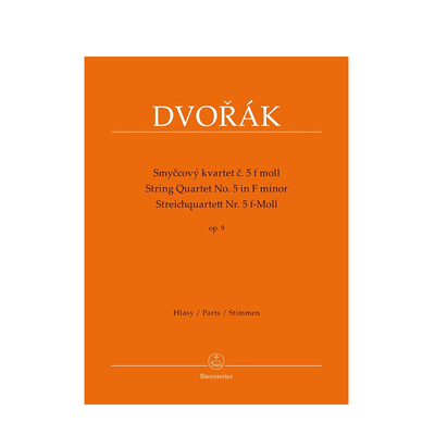 德沃夏克 F小调第五弦乐四重奏op9分谱 双小提琴中提琴和大提琴 骑熊士原版乐谱书 Antonin Leopold Dvorak String Quartet BA9545