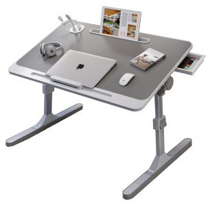 可升降折叠床上小桌子简约宿舍学生写字床上书桌学习调节高度支架家用卧室坐地飘窗懒人笔记本电脑办公小桌板