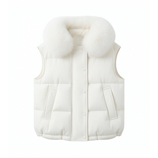 胖mm特大码白色加厚保暖羽绒棉服女韩系简约慵懒风高级感马甲外套