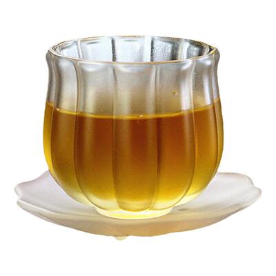 带底托主人杯单个磨砂玻璃品茗杯