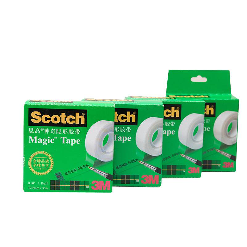 3M思高神奇隐形胶带手撕写字透明磨砂学生用复制错题胶带粘字scotch改错复制转印手撕810文具小胶带