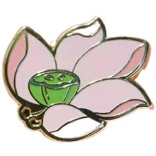 灵隐文创馆西湖景区限定荷花徽章三潭印月胸针纪念品城市伴手礼