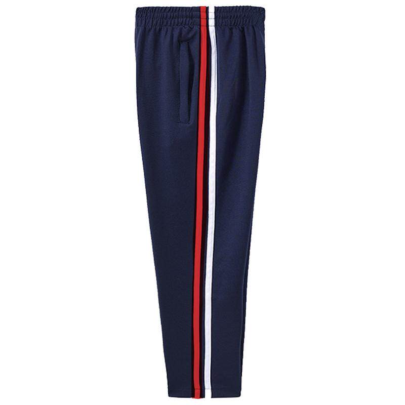 校服裤子藏青色小学生一道杠校裤红白条二条杠中学生裤子夏季薄款