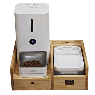 适用于小米米家宠物喂食器饮水机架子餐台猫狗碗实木投食器增高架