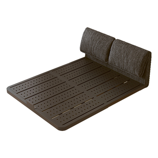 雪尼尔大象耳朵布艺软包床碳素钢悬浮床架1米8主卧大床家用可拆洗