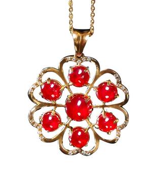 18K金镶嵌全透光吊坠七夕送女友