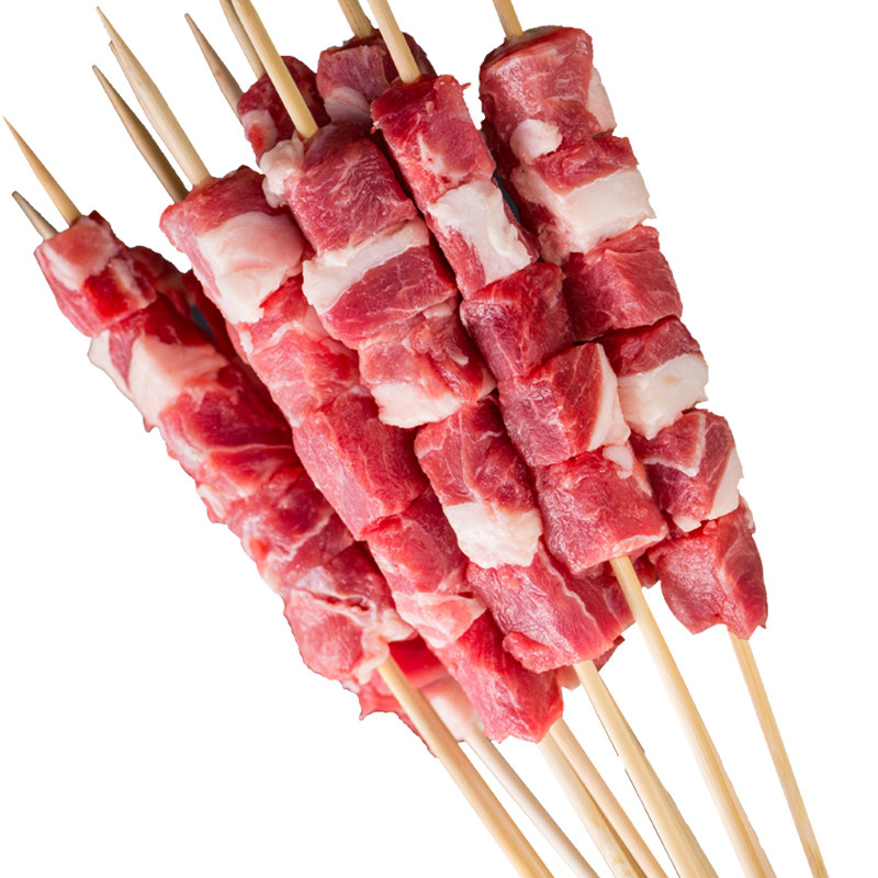 新鲜内蒙古羊肉串烧烤食材