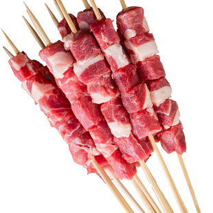 内蒙羊肉串60串原味五花串新鲜羊肉户外露营烧烤半成品烤肉食材