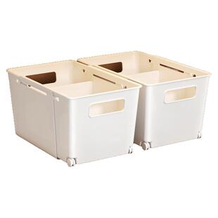 日本厨房收纳盒抽屉分隔伸缩整理盒带滑轮橱柜零食储物盒桌面收纳