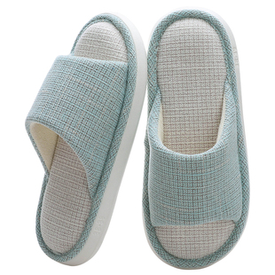 四季棉麻拖鞋女夏家居室内布艺情侣拖鞋男木地板吸汗透气情侣家用