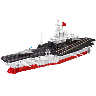 003号航母积木福建舰拼装玩具益智男孩航空母舰模型大船军舰摆件