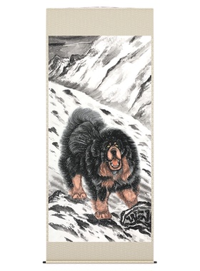 藏獒图雪域雄风宠物犬十二生肖竖幅霸气天狗画书房客厅装饰画定制