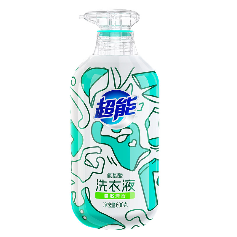 超能氨基酸洗衣液600g*3瓶温和无刺激自然清香促销量贩家庭装包邮