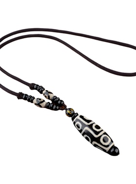 藏品男士九眼天珠挂绳吊坠毛衣链