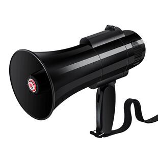 雷公王CR-59折叠手持高音喊话器充电扩音器便携摆摊录音扬声嗽叭