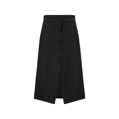 MARYLING黑色小A摆半身裙