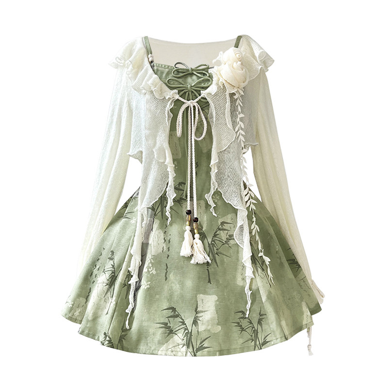 夏季汉服小个子汉元素吊带裙