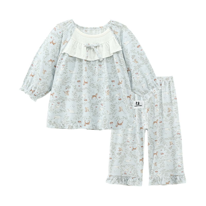 LK儿童莫代尔抗菌家居服套装夏季