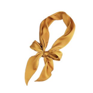 气质职业潮女酒红粉色小领巾黑色蝴蝶结纯色菱形丝巾飘带黄色发带