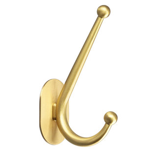铜匠师北欧轻奢简约黄铜挂衣钩入户玄关浴室墙壁免打孔金色铜挂钩