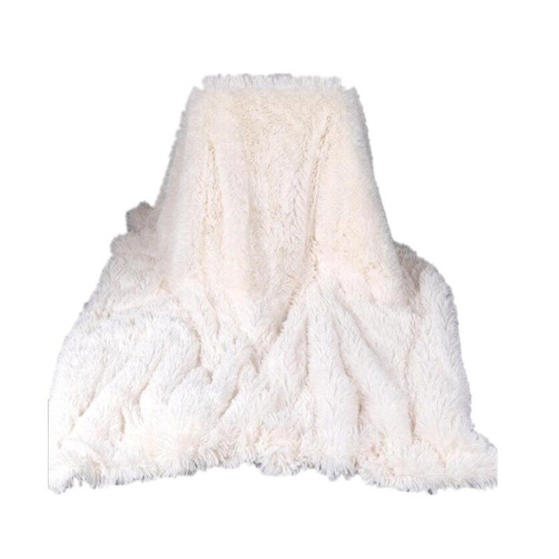 ins风网红白色长毛毛绒盖毯子沙发毛毛婴儿宝宝摄影拍照道具背景