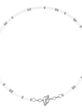 盐岛热巴同款锦鲤系列白玛瑙串珠项链choker颈链锁骨链轻奢高级感