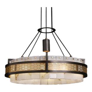 全铜云石客厅主吊灯现代高级大气新中式别墅餐厅书房卧室房间茶室