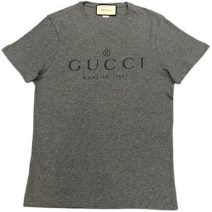 现货GUCCI古驰/男款短袖T恤经典字母logo印花 441685