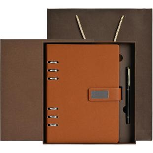 新款A5B5活页笔记本礼盒定制可印logo高颜值可拆卸本子套装精致高级商务办公笔记本公司年会高档礼品免费刻字