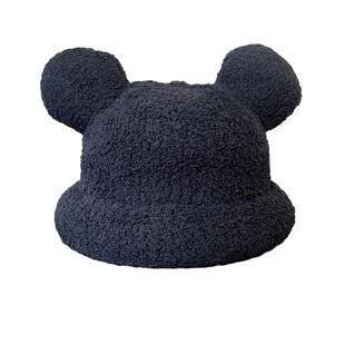 毛绒帽子女冬季可爱小熊耳朵针织毛线渔夫帽保暖加厚显脸小雷锋帽