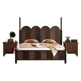 highcook美式复古实木床高级感主卧双人床法式床现代简约卧室大床