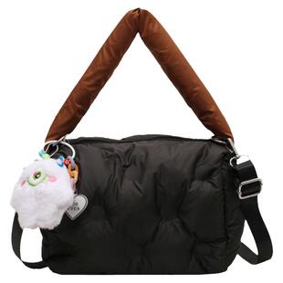 羽绒包包女2025新款春夏上班棉服手拎包休闲百搭云朵包单肩斜挎包