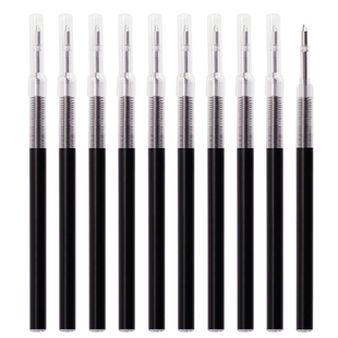 白雪RP0311按动速干刷题笔直液式替芯按动走珠笔黑笔学生用作业考试笔芯0.5黑色红色简约签字笔速干水性笔芯