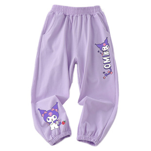 女童纯棉休闲运动裤春夏季薄款防蚊裤儿童装宝宝小女孩宽松长裤子