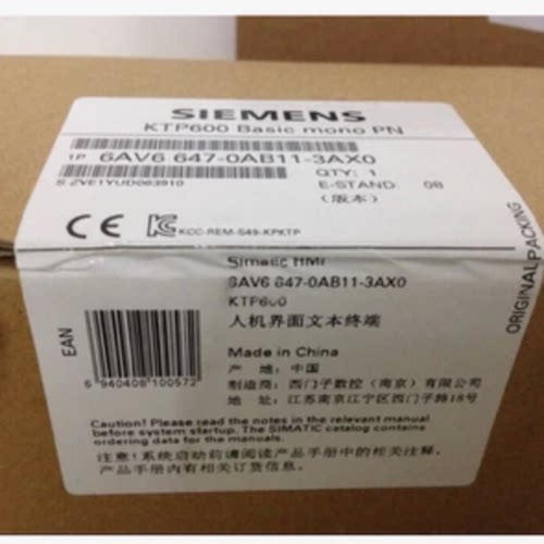 议价6AV6647-0AB11-3AX0西门子KTP600 Basic mono PN精简面板 触
