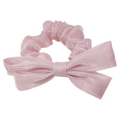 海蓝蓝缎面黑色蝴蝶结大肠发圈