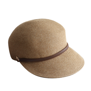 春夏新款包头马术帽草编透气小皮带草帽女夏季百搭遮阳鸭舌帽男女