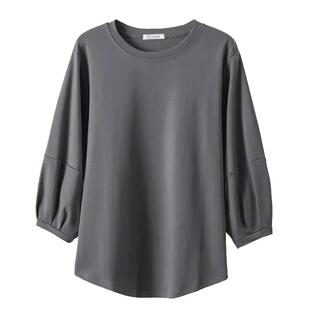 春季七分袖2025新款时尚灯笼袖 女士纯棉T恤打底衫中袖上衣女春季