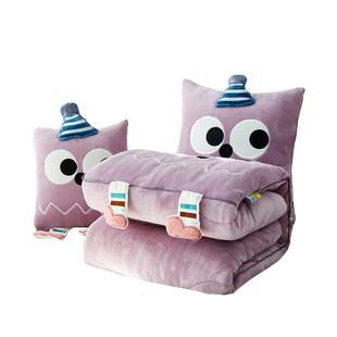 冬季加厚重牛奶绒抱枕被子两用可爱靠枕二合一午睡枕头汽车上折叠
