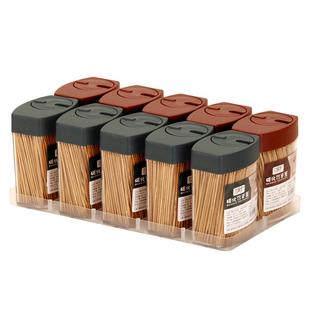 碳化竹牙签牙签盒家用个性创意牙签筒高颜值饭店牙签罐商用牙签瓶