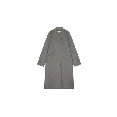 solighter羊毛双面呢西装领大衣