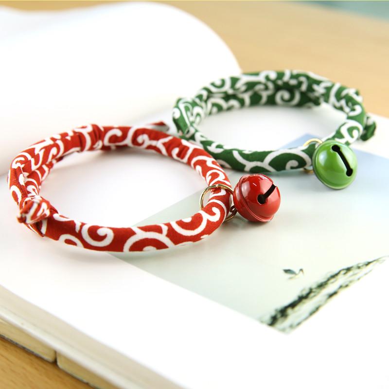 陈皮家手工宠物和风项圈柴犬秋田犬唐草日式颈圈猫咪猫牌狗牌铃铛