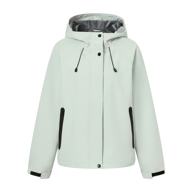 POLOWALK女式外套2025秋季新品户外休闲保暖立领连帽加绒外套女