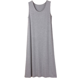 莫代尔黑色打底背心裙无袖内搭背心连衣裙大码衬裙打底裙长裙女夏