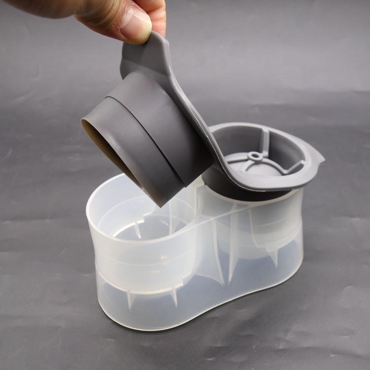 塑胶2连冰球 塑胶圆形冰块模具威士忌冰球制作器圆形制冰盒速冻器