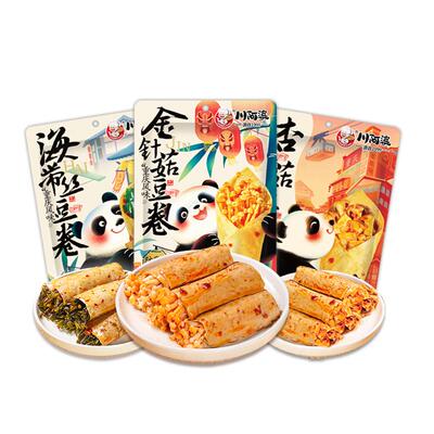 川阿婆金针菇海带杏鲍菇夹心豆卷