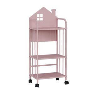 桌边儿童放书包置物架可移动阅读铁艺书架带轮书柜收纳神器存放架