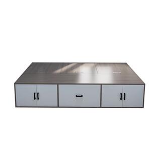 无床头单人床1米2小户型高箱体抽屉储物一体实木地台踏塌榻榻米床