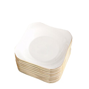 陶瓷盘子家用餐盘新款菜盘餐具轻奢菜碟方形碟子景德镇简约方盘