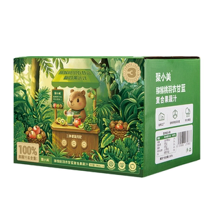 【聚小美】猕猴桃羽衣甘蓝果蔬汁100%果汁饮品含NFC果汁300mL*6瓶
